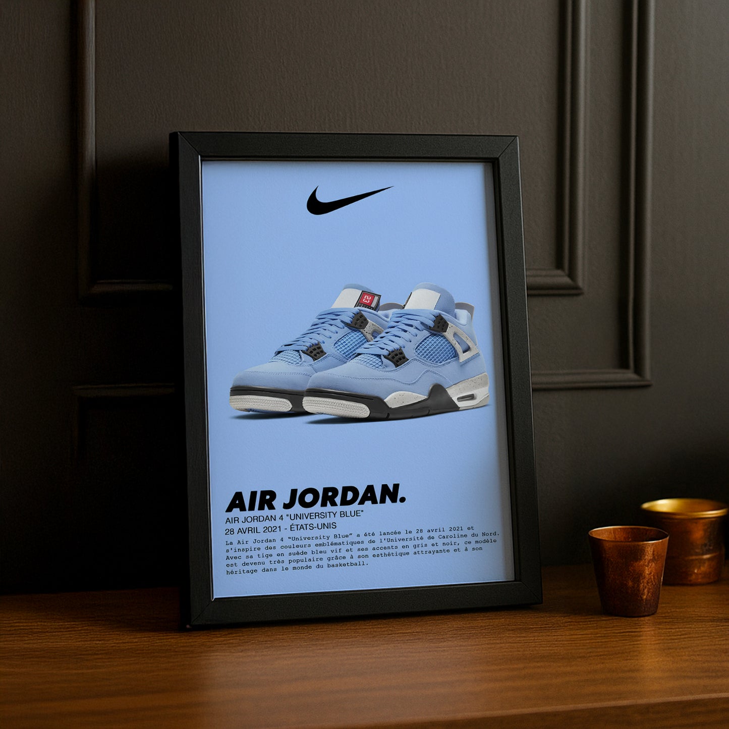 Air Jordan 4 Retro University Blue Fotorahmen 