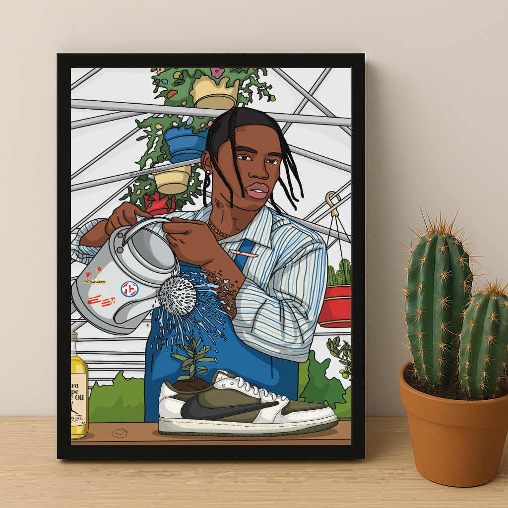 Poster Nike Air Jordan Travis Scott Olive