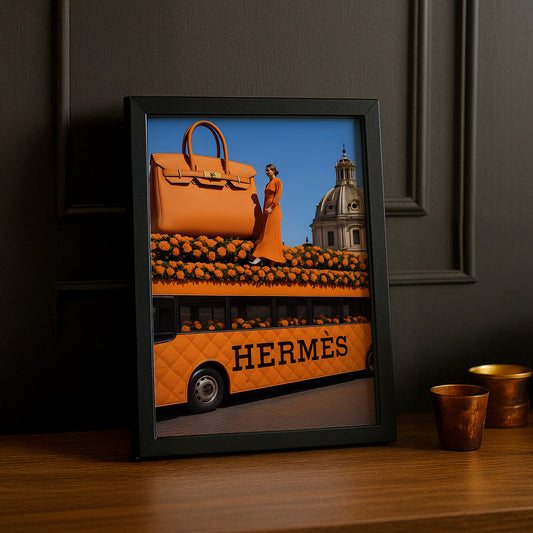 Cadre photo Hermès - Bus Orange