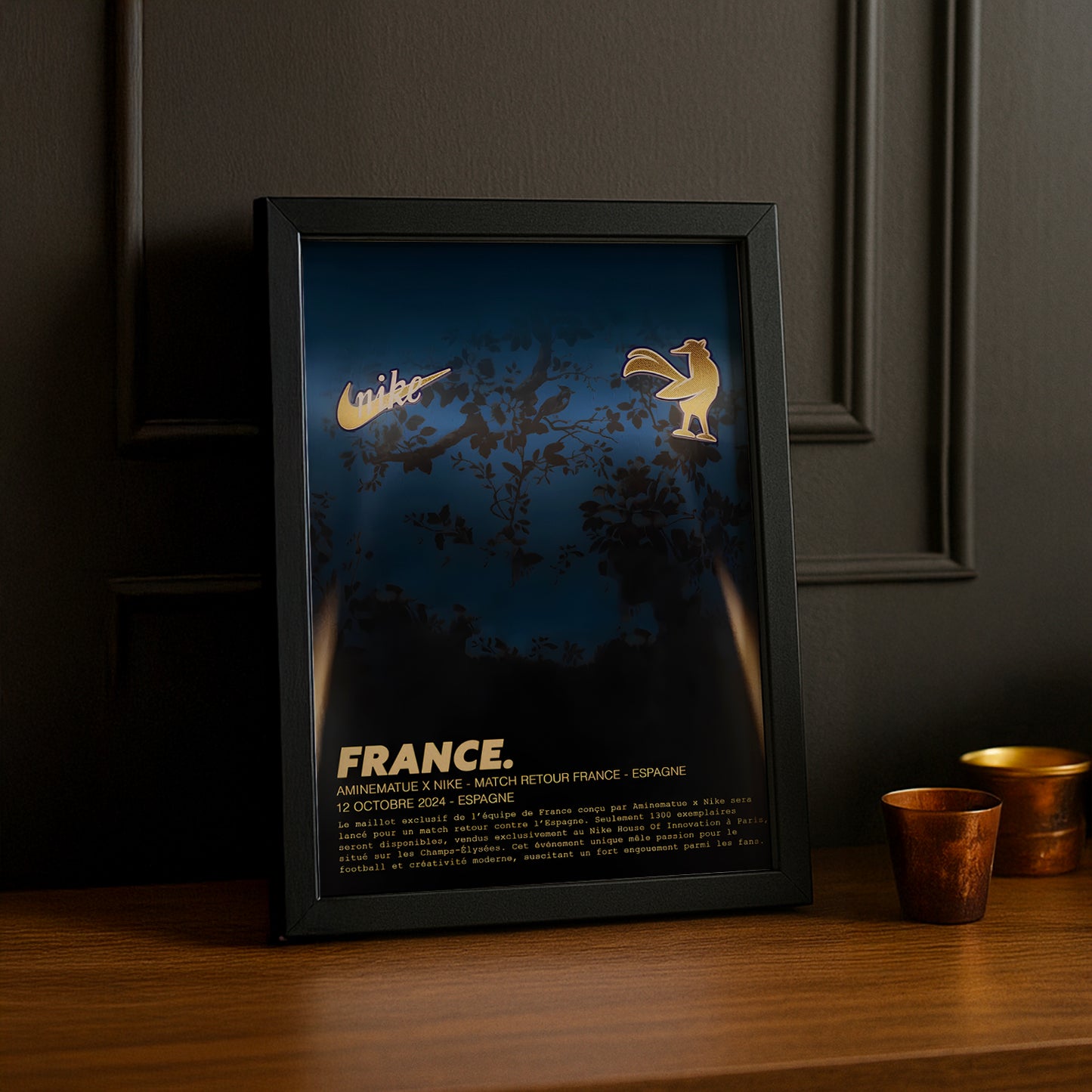 Elf All-Stars-Trikot-Fotorahmen Frankreich vs. Spanien