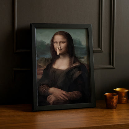 Cadre photo Mona Lisa La Joconde pince à linge