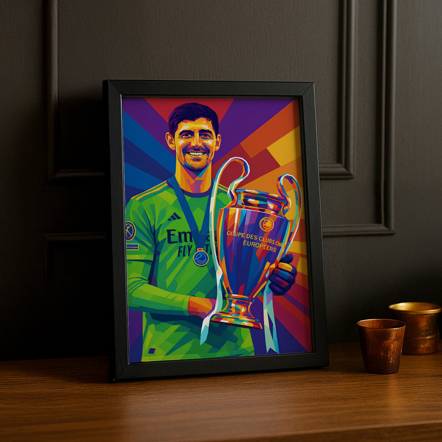 Cadre Photo Courtois Real Madrid – Affiche HD Encadrée Papier Premium