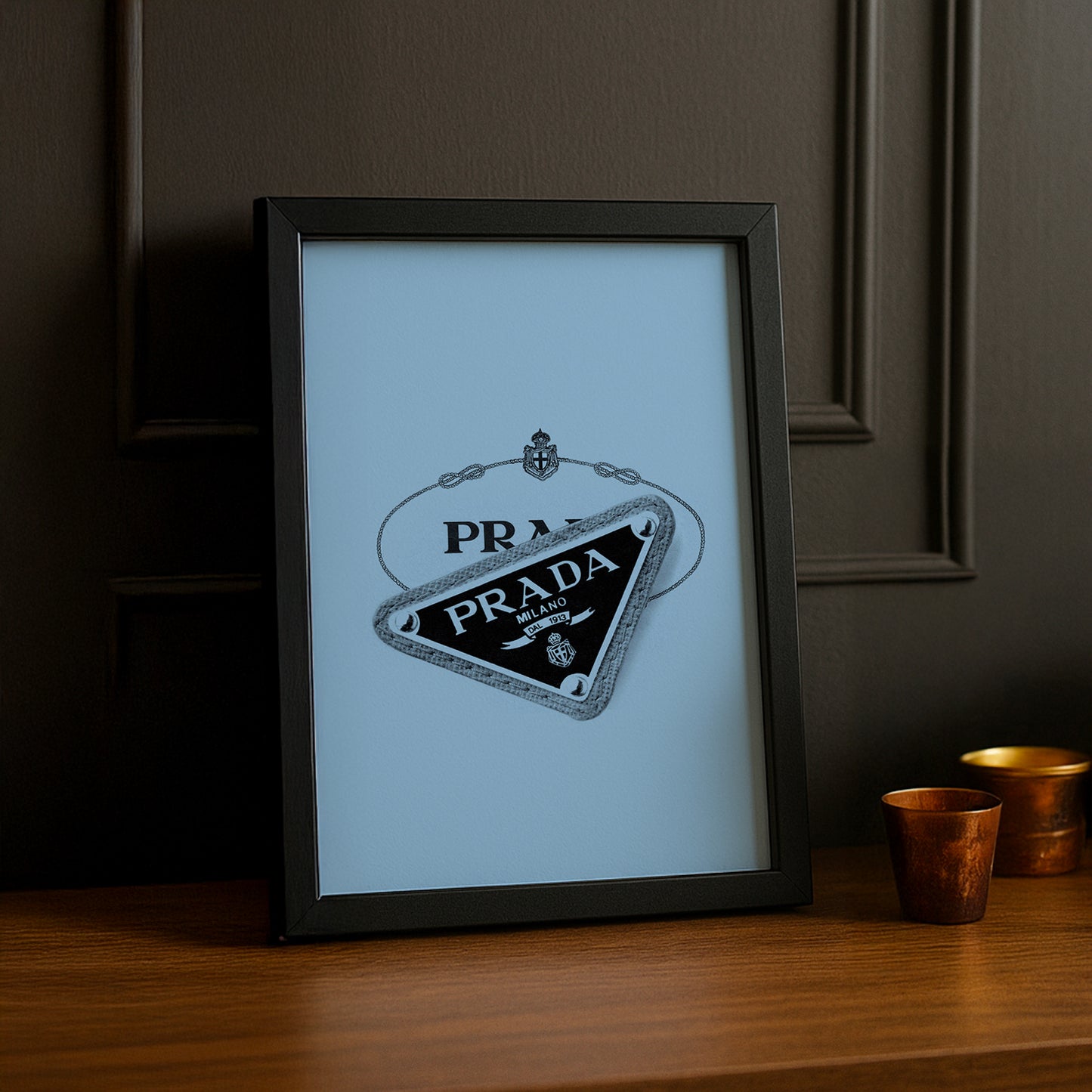 Cadre Photo Prada - Badge Bleu Ciel