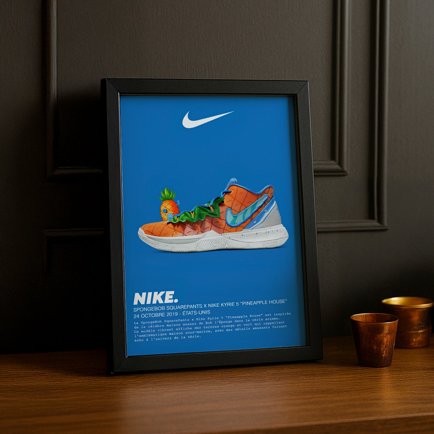 Spongebob x Nike Kyrie 5 Pineapple House Bilderrahmen 