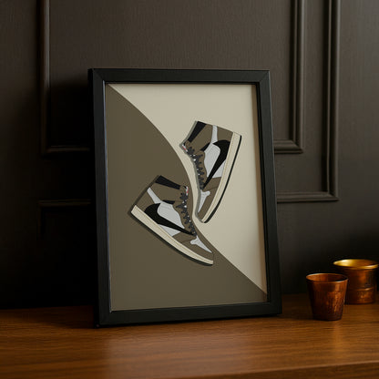 Cadre photo Air Jordan 1 x Travis Scott Mocha illustration
