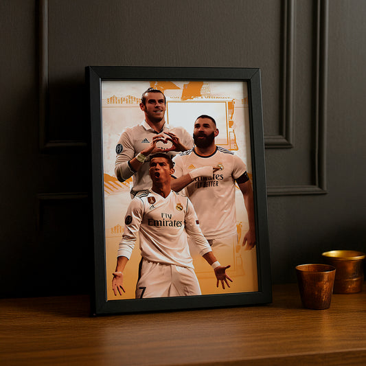 Cadre photo de Benzema, Bale, Cristiano Ronaldo