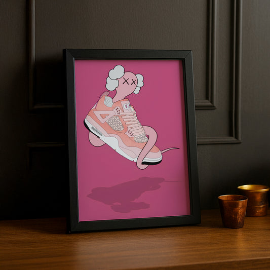 Cadre photo Air Jordan 1 Kaws Rose