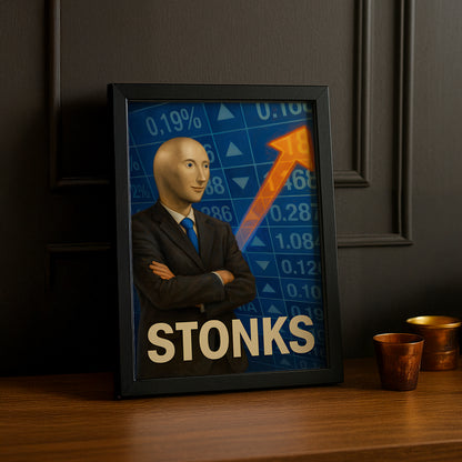 Cadre photo Motivation - Stonks meme