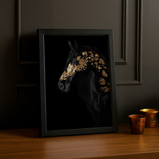 Cadre photo Équitation - Cheval Dorée