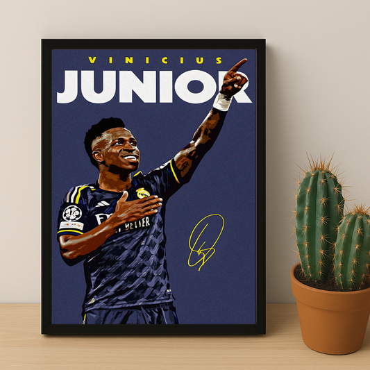 Cadre Photo Vinicius Jr Real Madrid – Affiche HD Encadrée Papier Premium