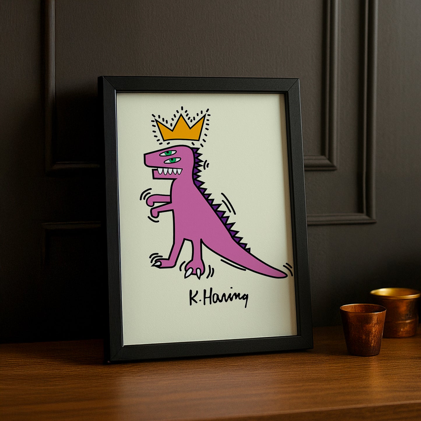 Cadre Photo Keith Haring - Dinosaure