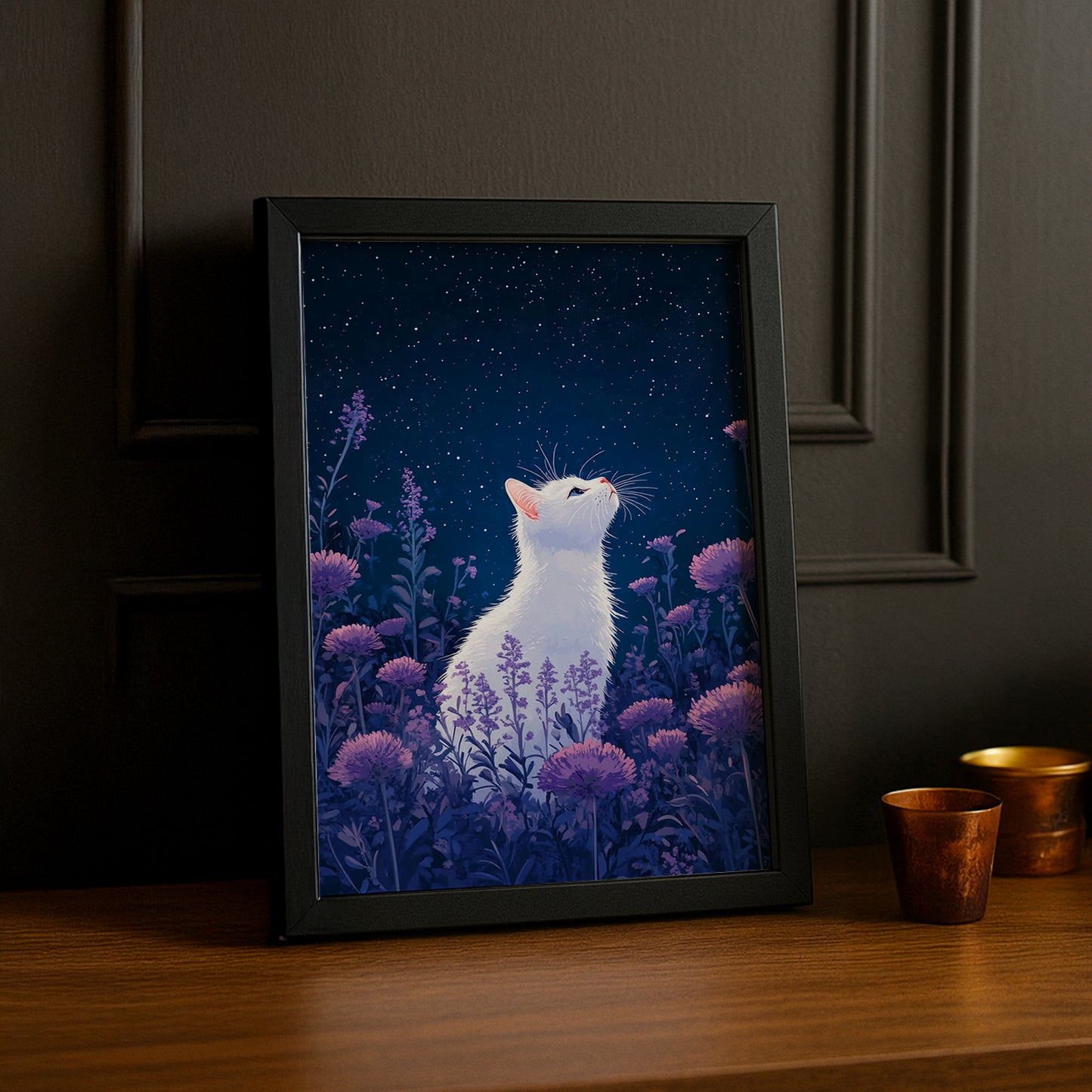 Cadre Photo Chat - White cat