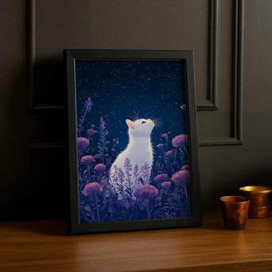 Cadre Photo Chat - White cat