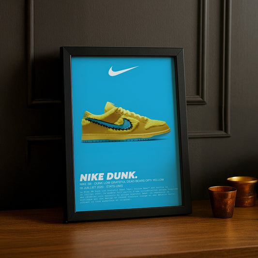 Cadre photo Nike SB Dunk Low Grateful Dead Bears Opti Yellow