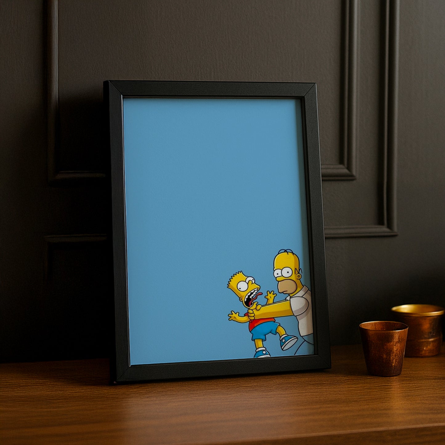 Cadre Photo Les Simpsons - Bart Simpson et Homer Simpson Etrangler