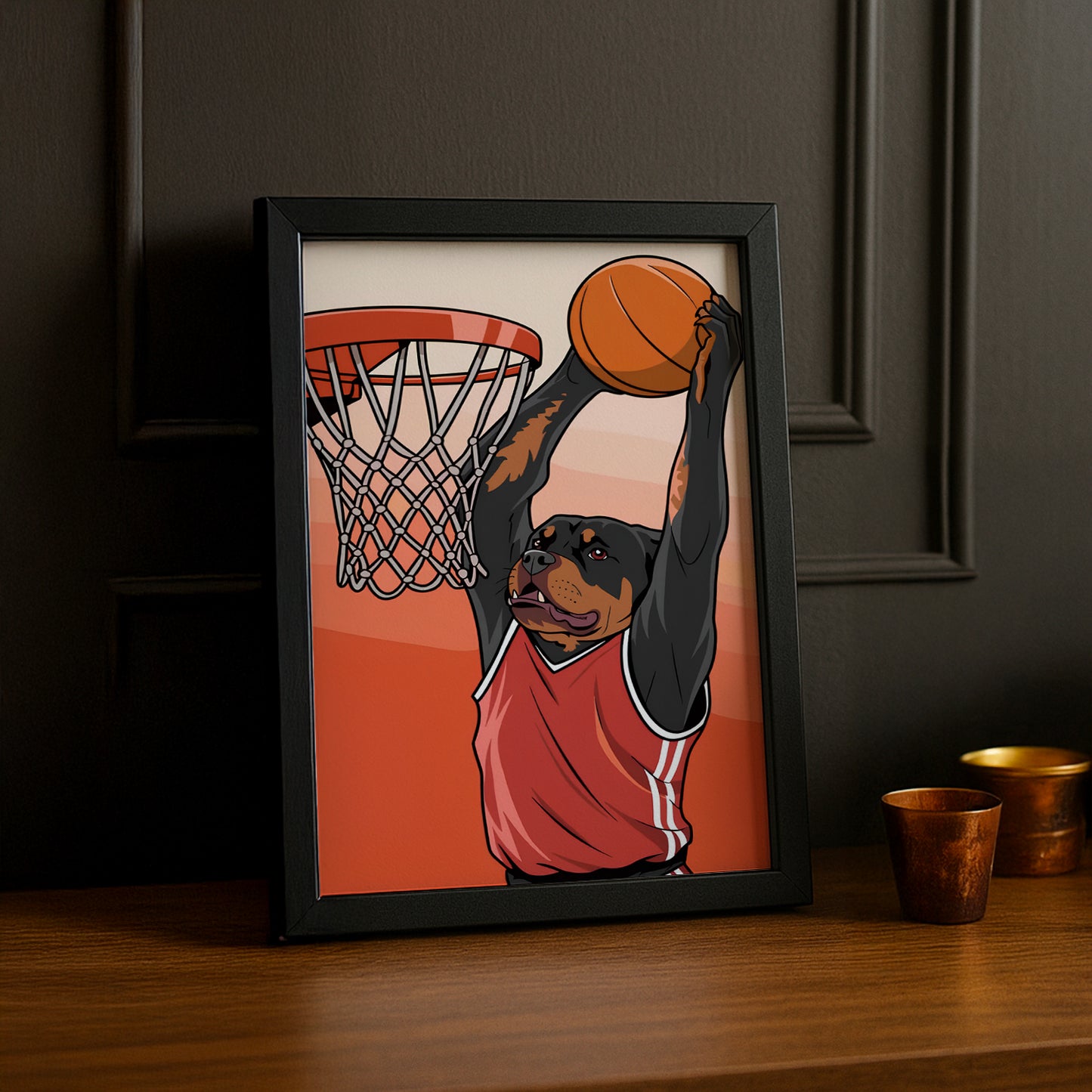 Cadre photo Chien Dunk Basket-Ball