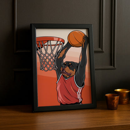 Cadre photo Chien Dunk Basket-Ball