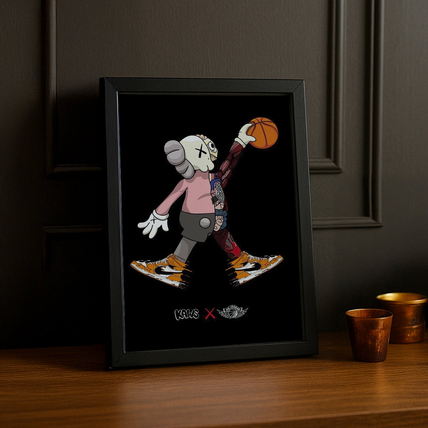 Poster encadré Kaws Basket-ball