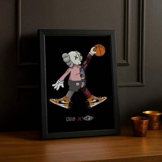 Poster encadré Kaws Basket-ball