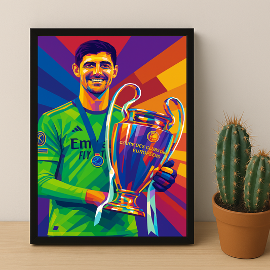 Cadre Photo Courtois Real Madrid – Affiche HD Encadrée Papier Premium