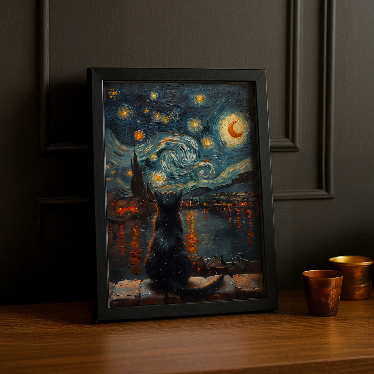 Cadre Photo Chat - Lune Art