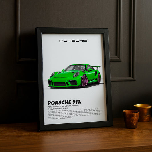 Cadre photo Porsche 911 GT3 RS Vert