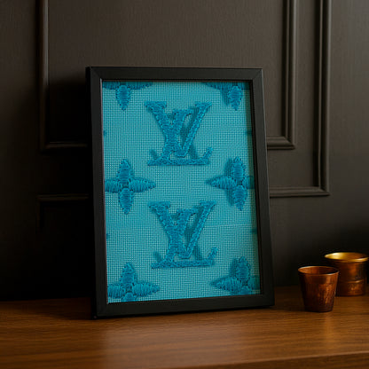 Cadre photo Louis Vuitton couture bleu ciel