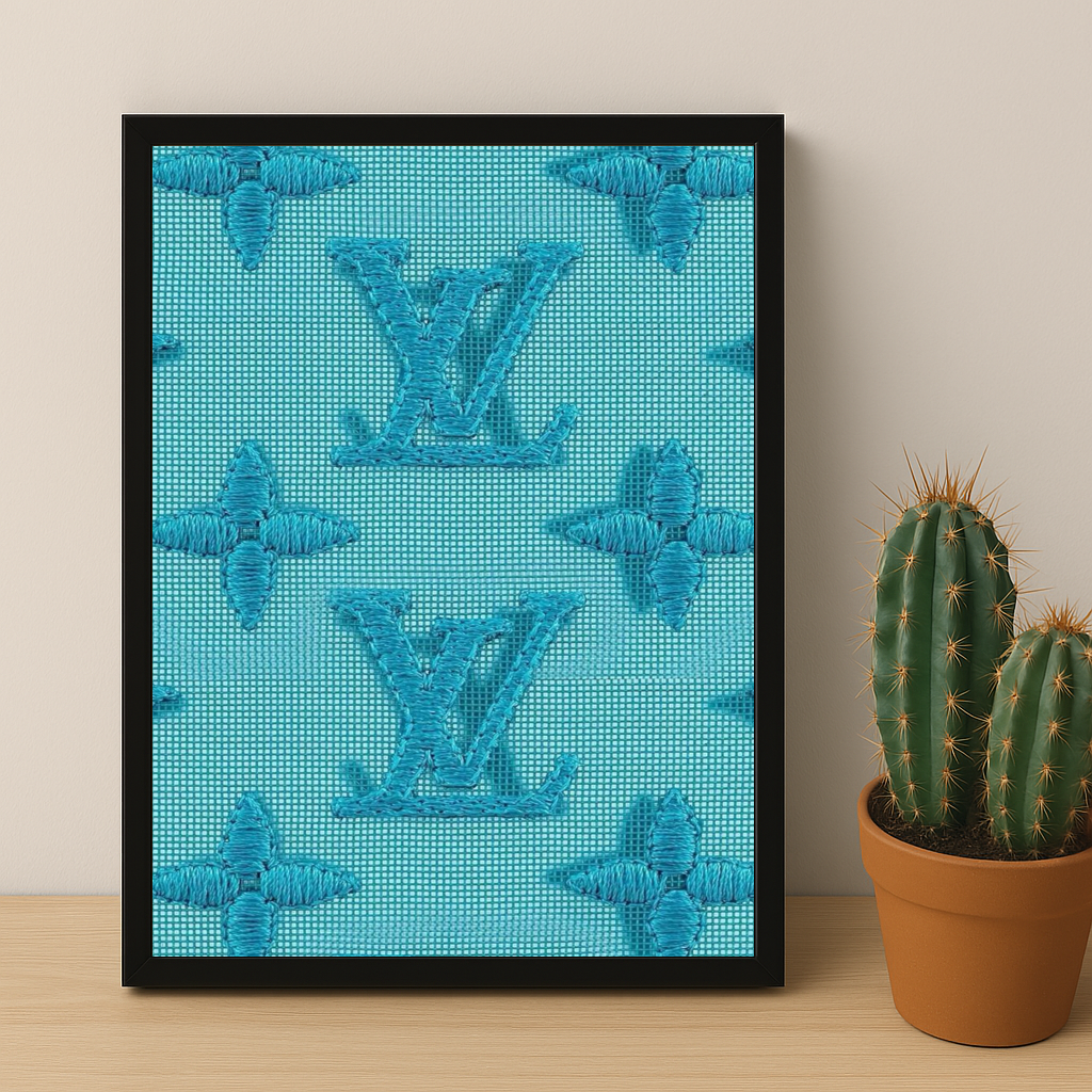 Cadre photo Louis Vuitton couture bleu ciel