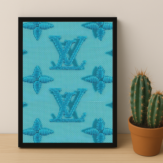 Cadre photo Louis Vuitton couture bleu ciel