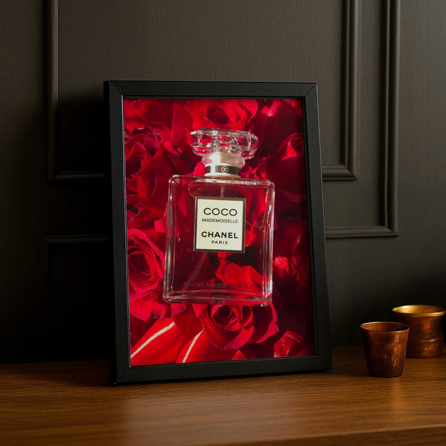 Cadre photo Chanel - Coco Red Flowers