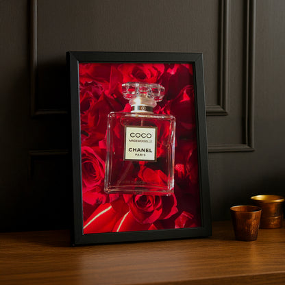 Cadre photo Chanel - Coco Red Flowers