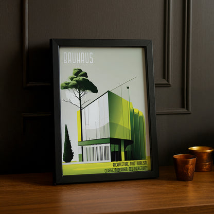 Cadre photo Bauhaus Architecture vert