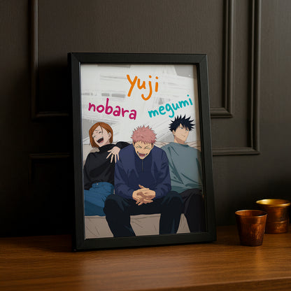 Cadre Photo Jujutsu Kaisen - Nobara, Yuji, Negumi
