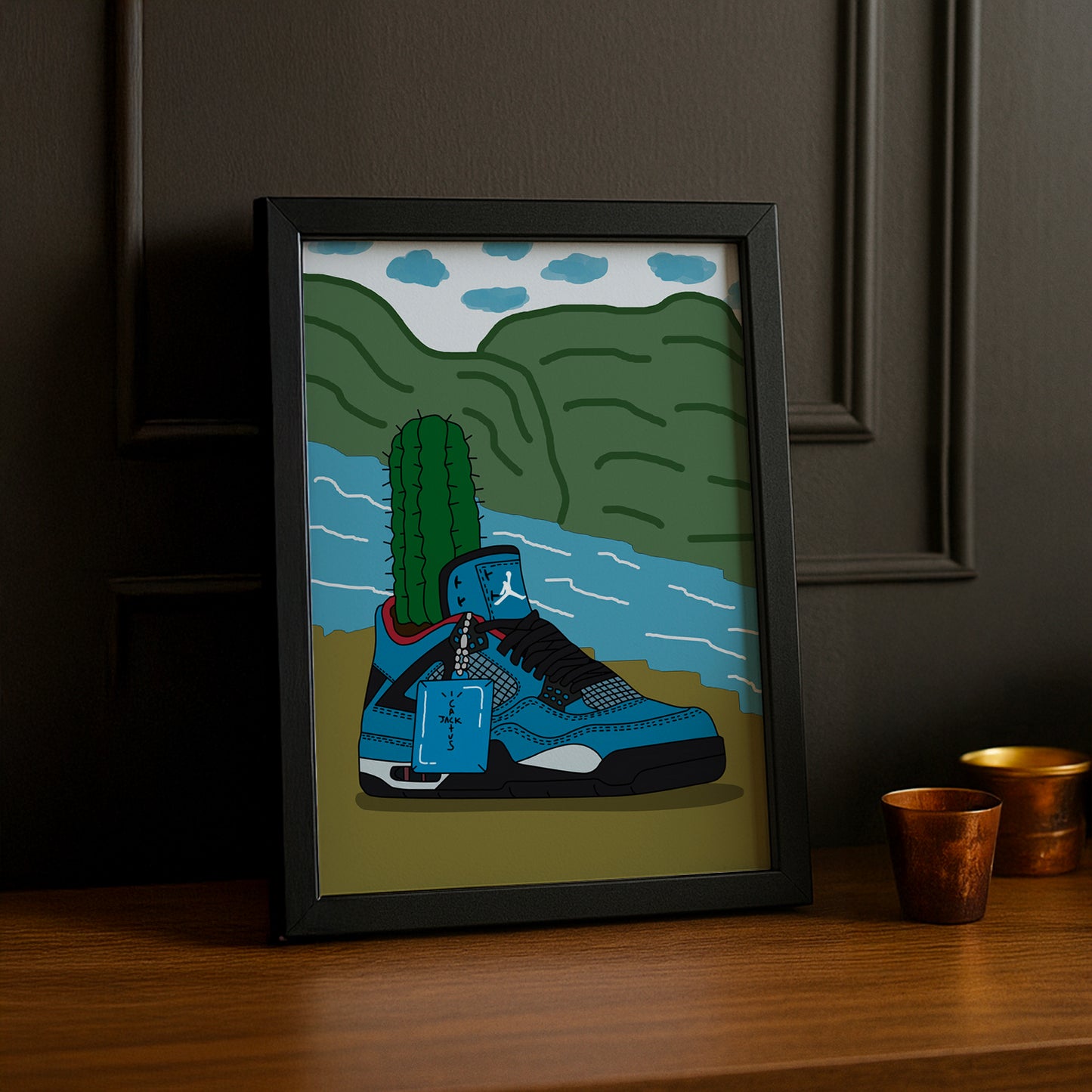 Cadre photo Air Jordan Cactus Jack Bleu