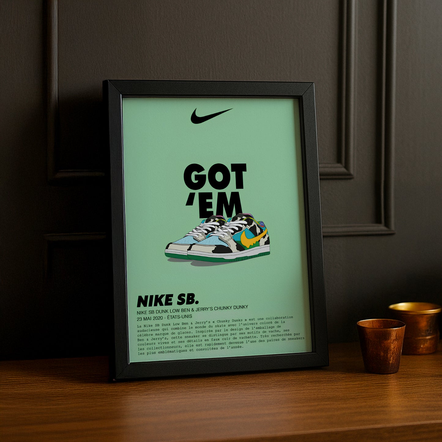 Cadre photo Nike SB Dunk Low Ben & Jerry's Chunky Dunky