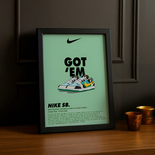 Cadre photo Nike SB Dunk Low Ben & Jerry's Chunky Dunky