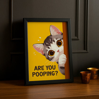 Cadre photo Chat mignon Are You Pooping ?