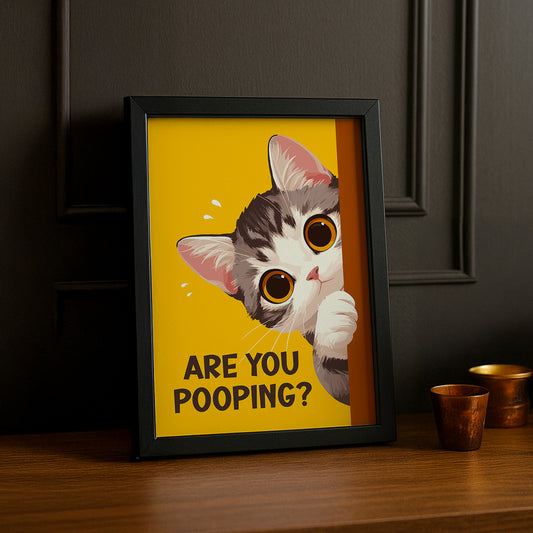 Cadre photo Chat mignon Are You Pooping ?