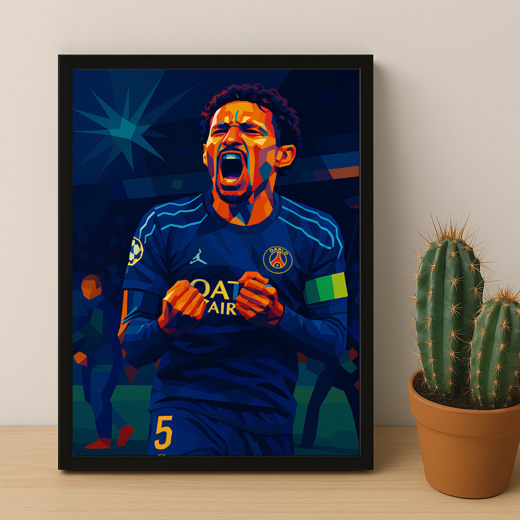 Cadre photo Paris Saint-Germain Marquinhos illustration