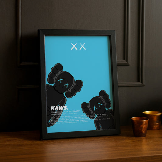 Cadre photo Kaws Double Companion bleu