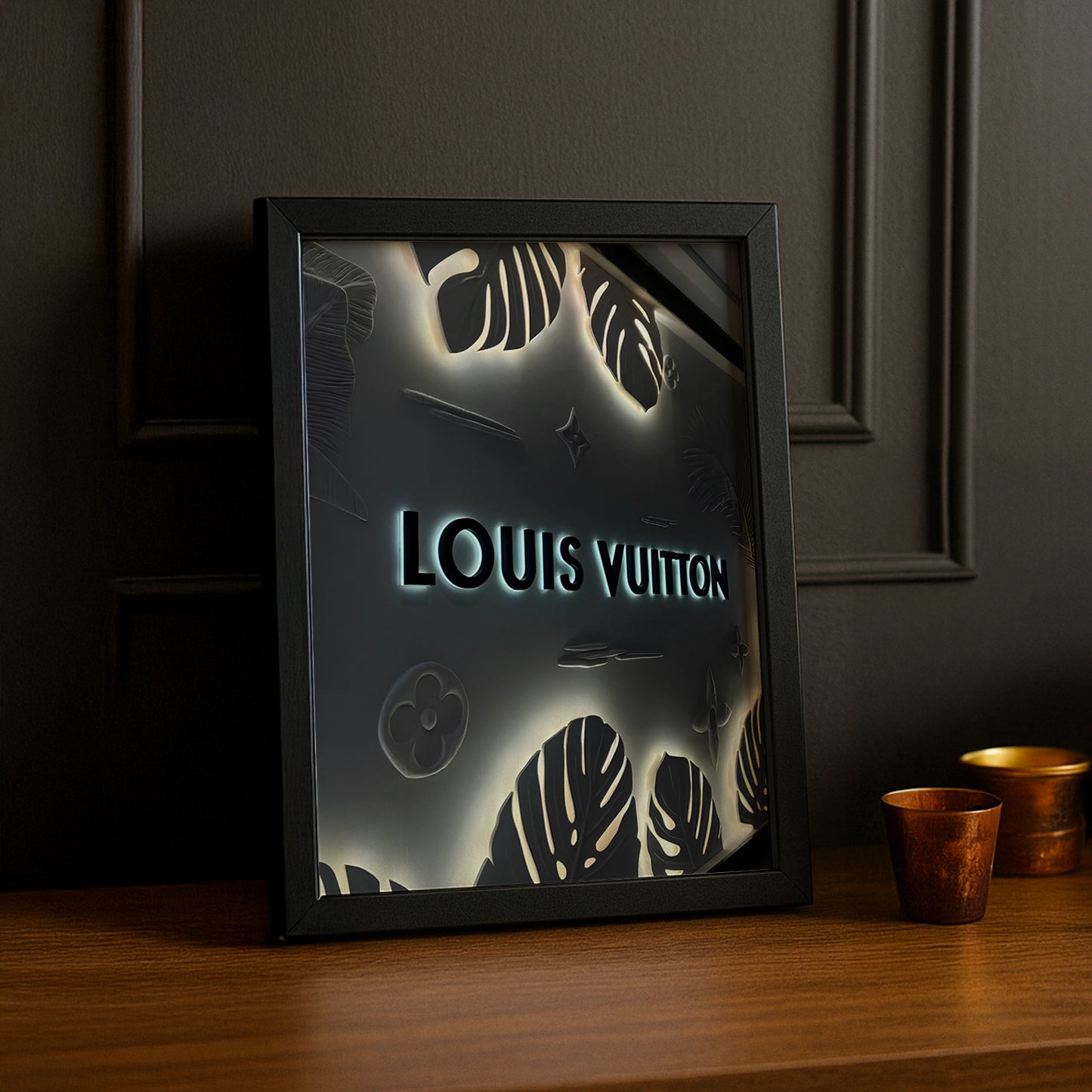 Cadre photo Louis Vuitton - Logo Lumineux