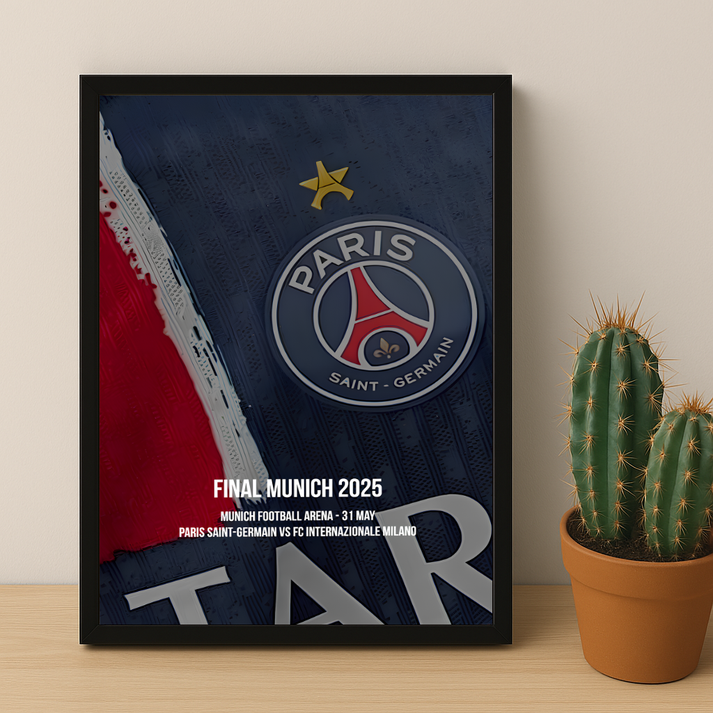 Cadre photo Maillot étoilée finale PSG - Inter Milan