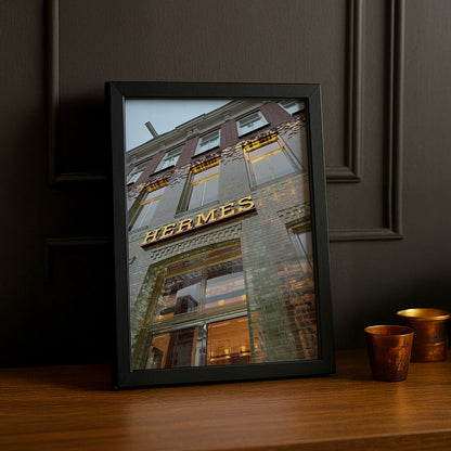 Cadre photo Hermès - Devanture dorée
