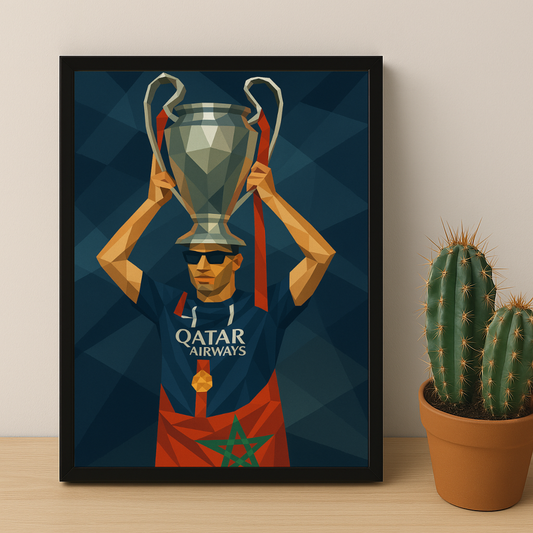 Cadre photo PSG illustration Achraf Hakimi