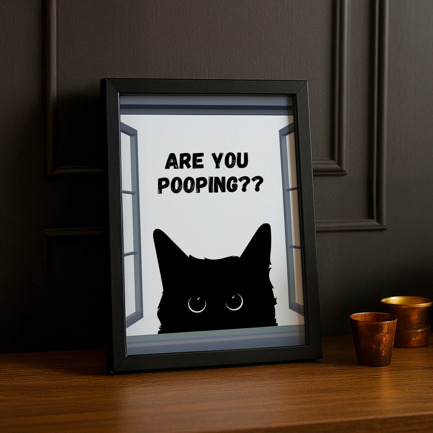 Cadre photo Chat Are You Pooping ?