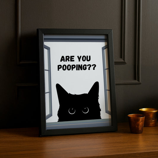 Cadre photo Chat Are You Pooping ?