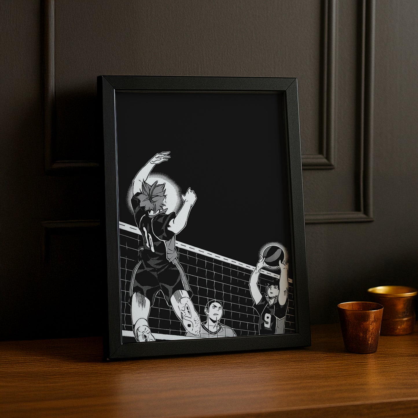 Cadre photo Volley-Ball - Haikyuu Noir & Blanc