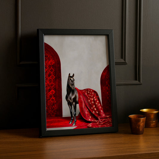 Cadre photo Équitation - Cheval Draps Rouge