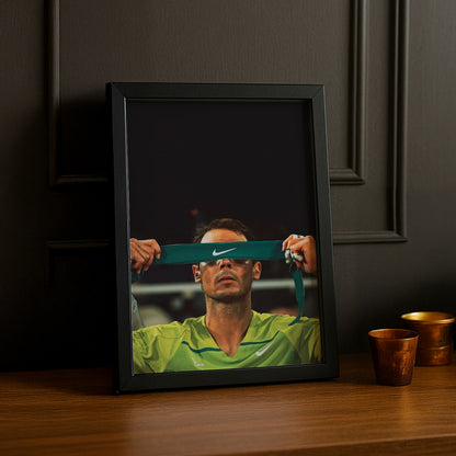 Cadre photo Tennis - Rafael Nadal Bandeau Vert