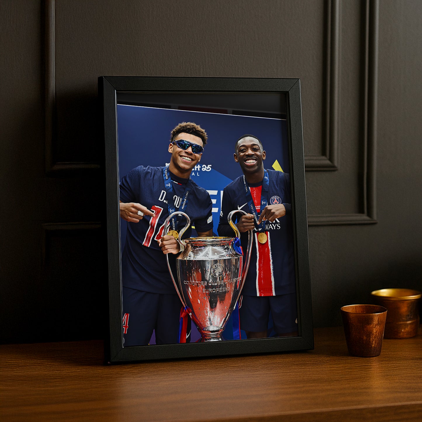 Cadre photo Paris Saint-Germain Désiré Doué x Ousmane Dembélé